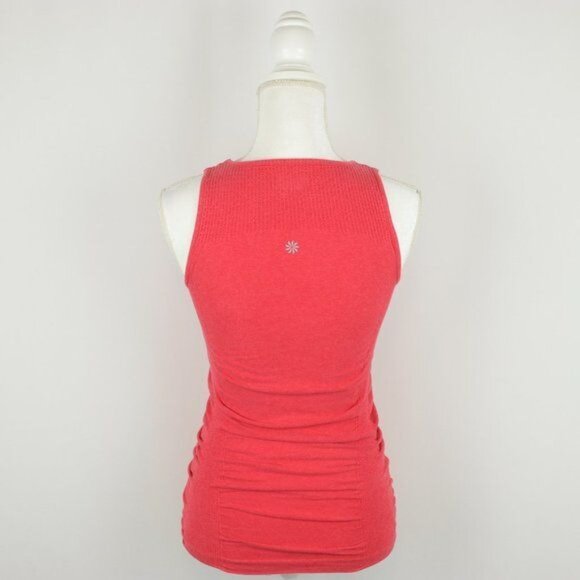 Athleta Speedlight Women's XS Red Scoop Neck Ruched Athletic Tank Top - Picture 3 of 6